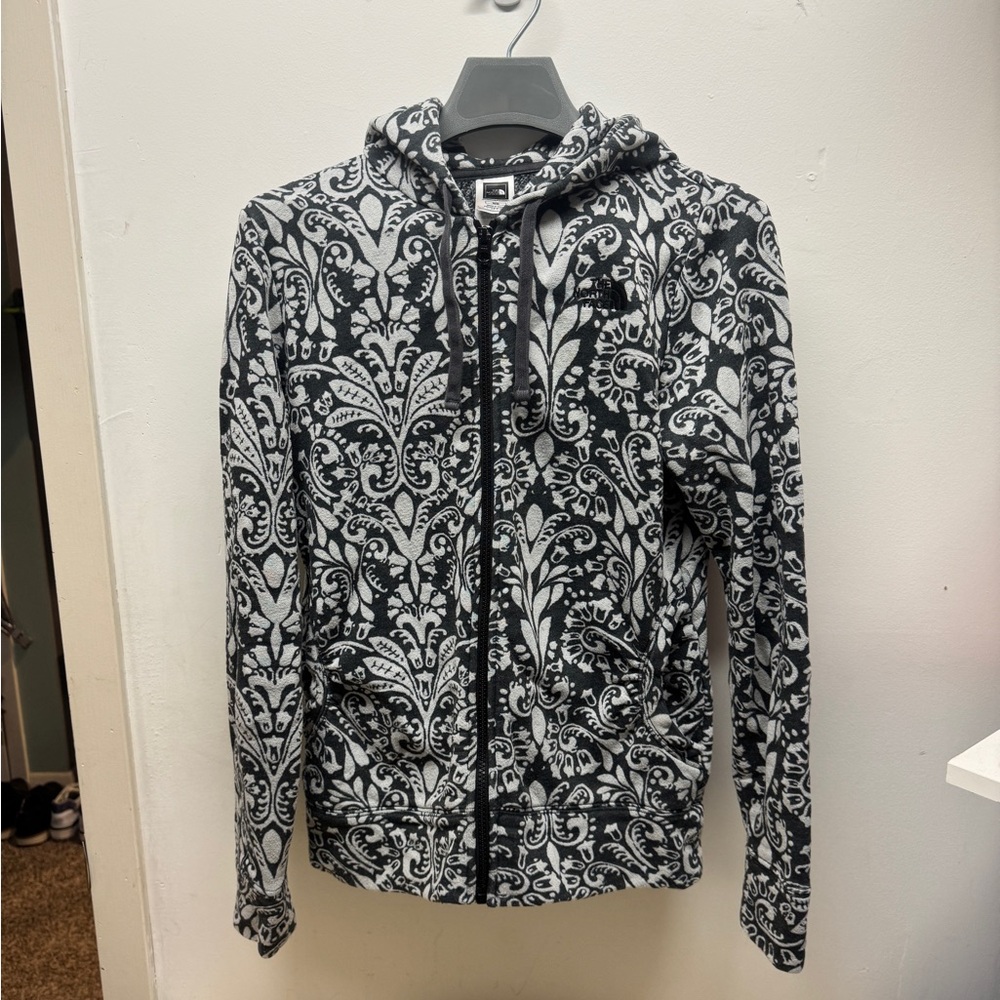 The North Face Womens M Grey and White Patterned Hoodie